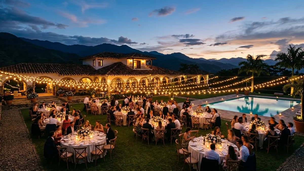 Bahareque farmhouse of La Juana with views of Cerro Tusa, an event venue finca in Antioquia