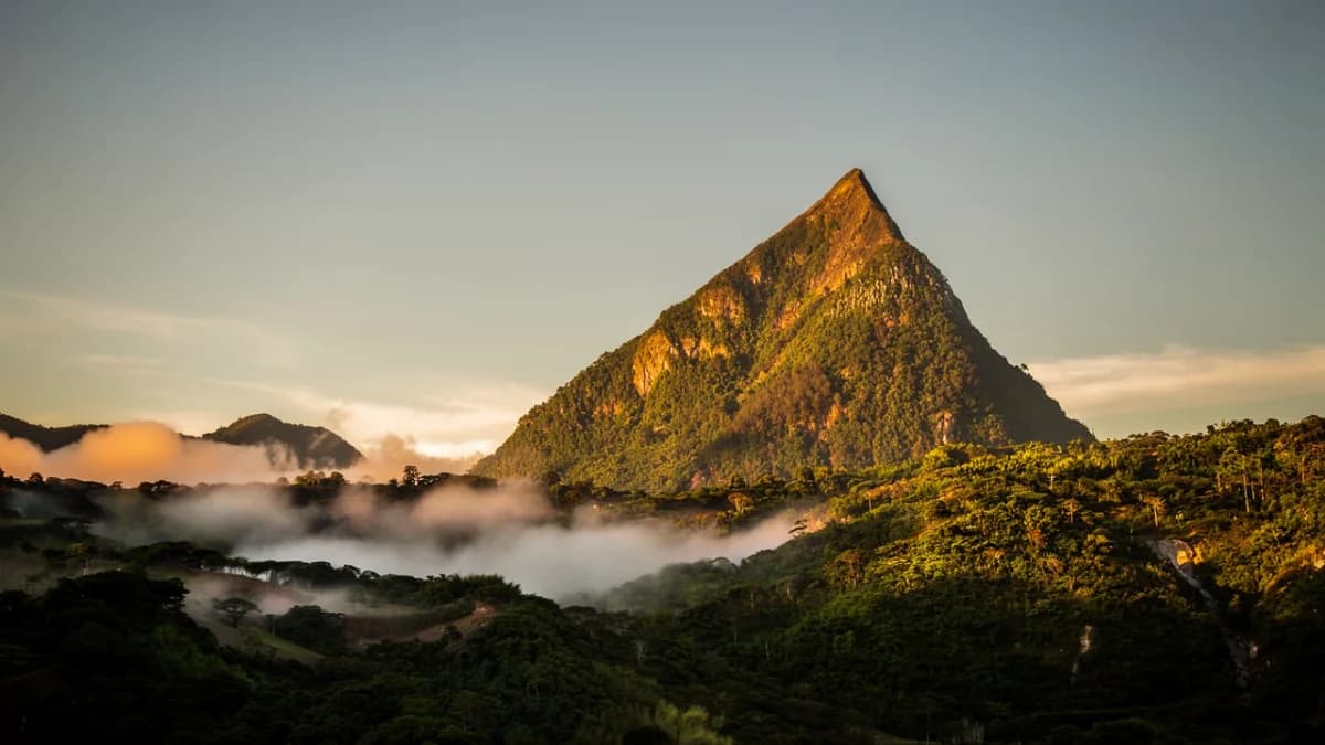 Cerro Tusa, the world's largest natural pyramid, seen from Venecia Antioquia