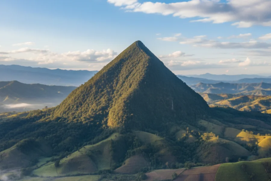 Cerro Tusa, the world's largest natural pyramid, seen from La Juana