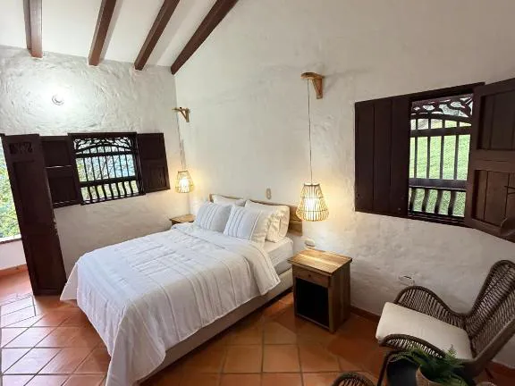 Detail of the bedding in La Juana's suites